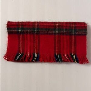 ENGLAND VINTAGE SCARF RED BLUE YELLOW TARTAN PLAID CASHMERE RECTANGLE